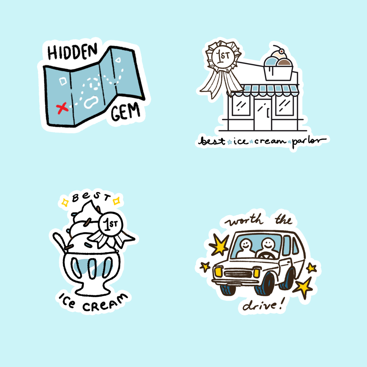 Ice Cream Passport Awards Sticker Sheet
