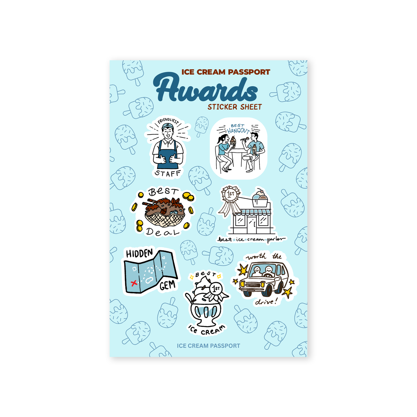 Ice Cream Passport Awards Sticker Sheet