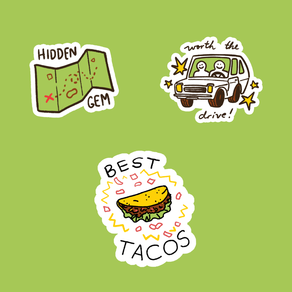 Taco Passport Award Sticker Sheet
