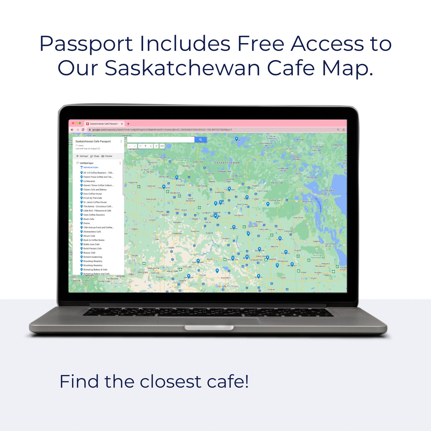 Saskatchewan Cafe Passport Map