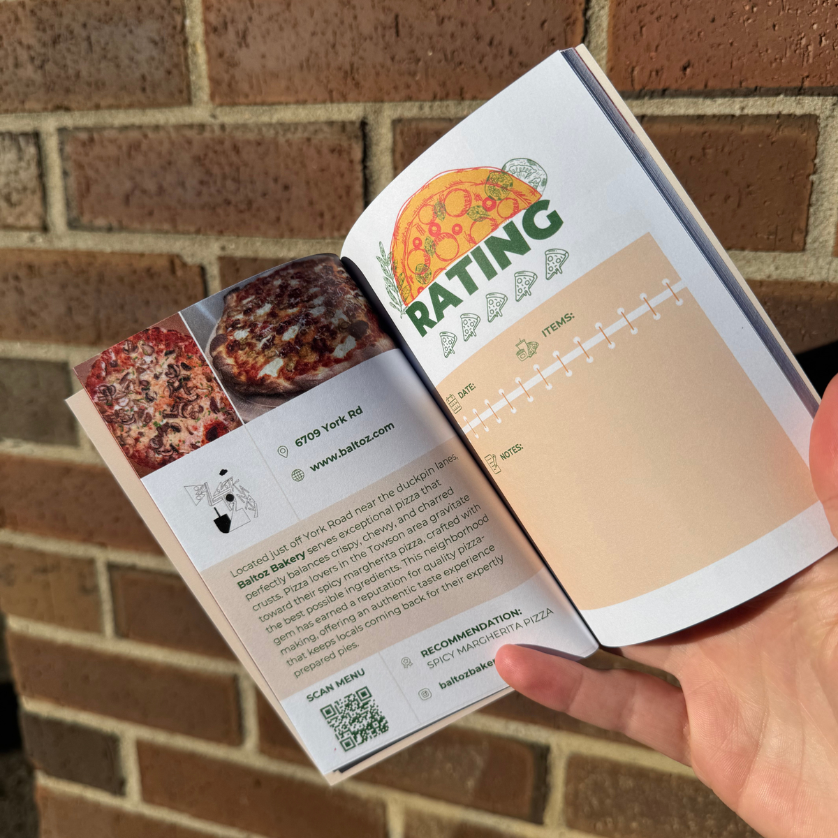 Baltimore Pizza Passport Inside