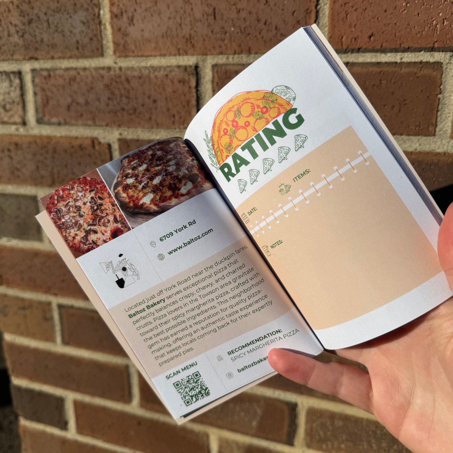 Baltimore Pizza Passport Inside