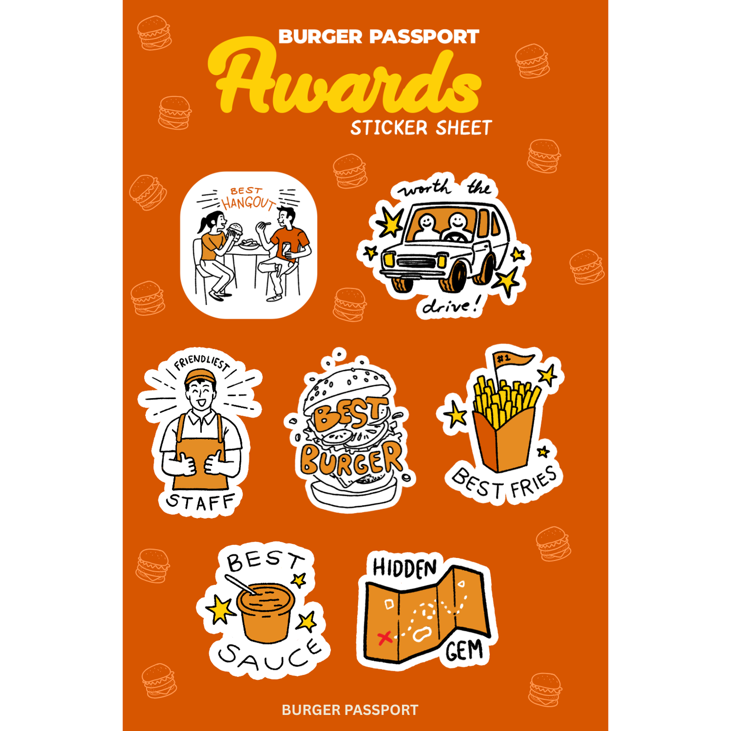 Burger Awards Sticker Sheet