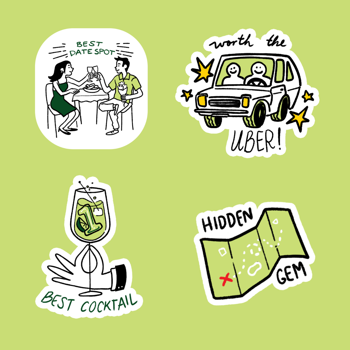 Cocktail Awards Sticker Sheet