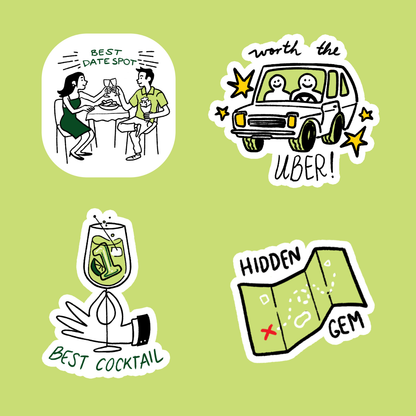 Cocktail Awards Sticker Sheet