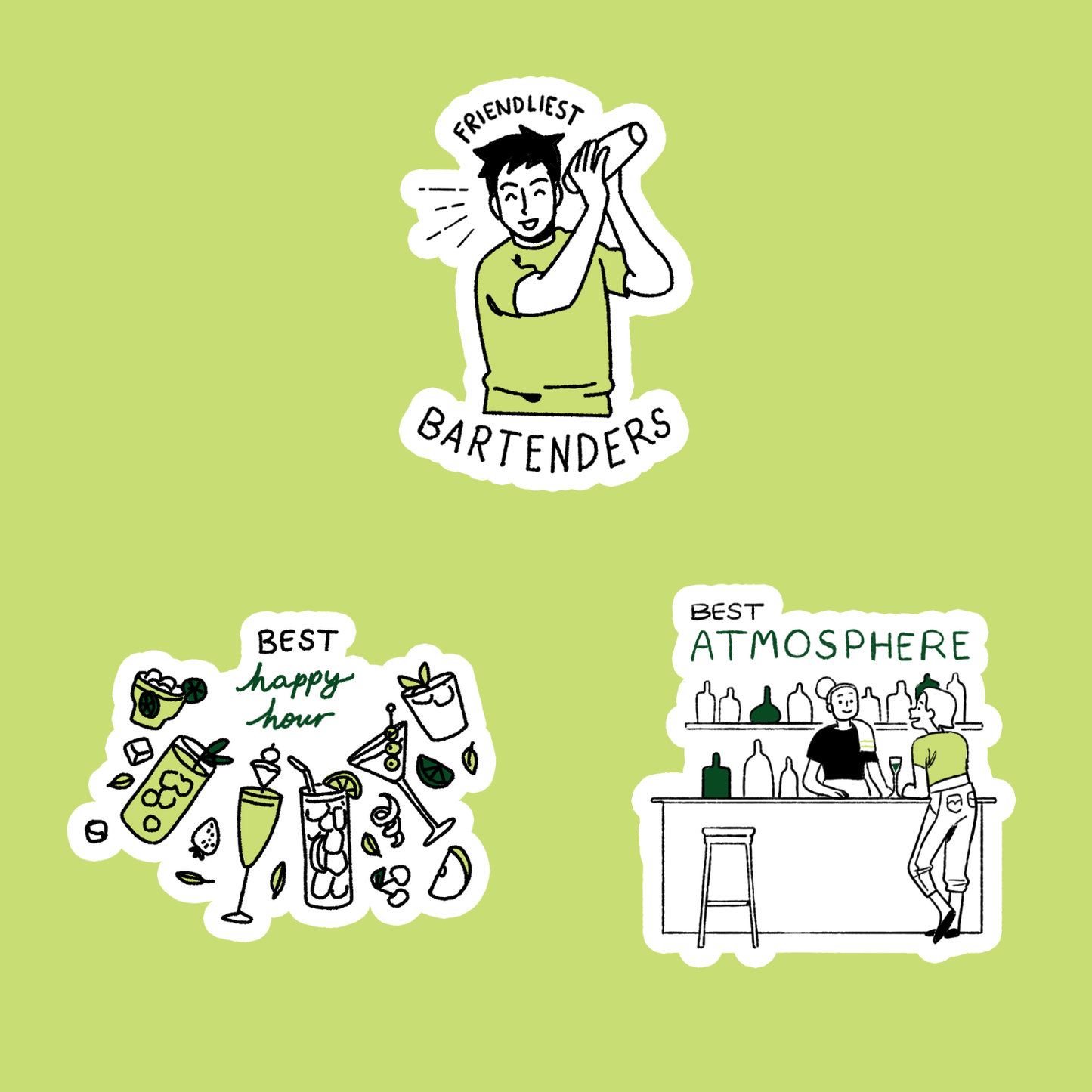 Cocktail Awards Sticker Sheet