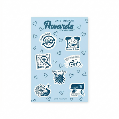 Date Passport Award Sticker Sheets