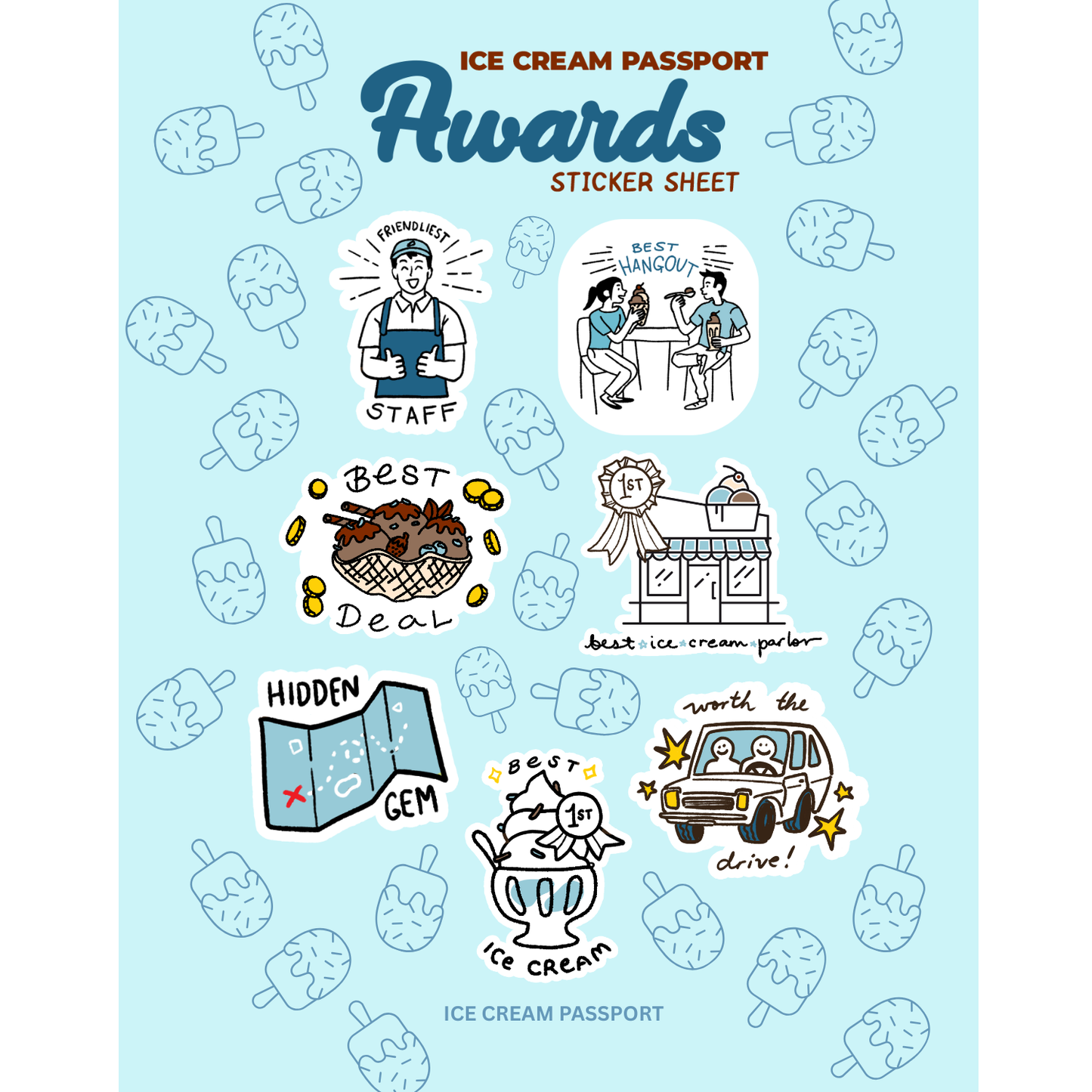Ice Cream Awards Sticker Sheet