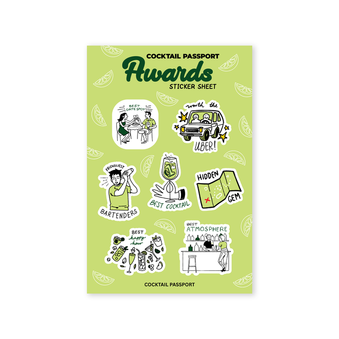 Cocktail Awards Sticker Sheet
