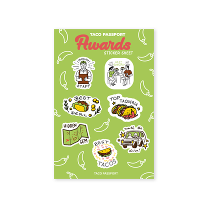 Taco Awards Sticker Sheet