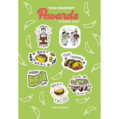 Taco Awards Sticker Sheet