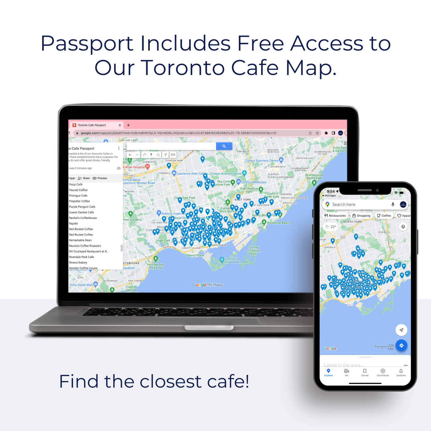 Toronto Cafe Passport Map