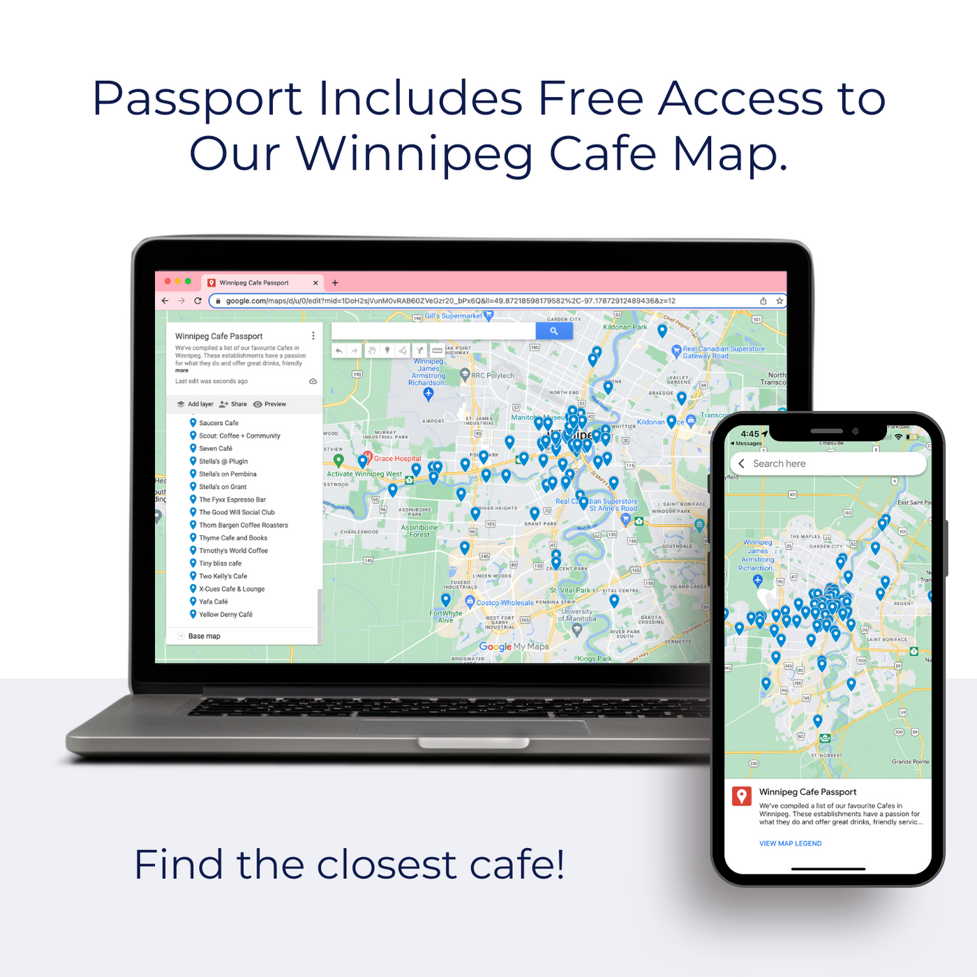 Winnipeg Cafe Passport Map